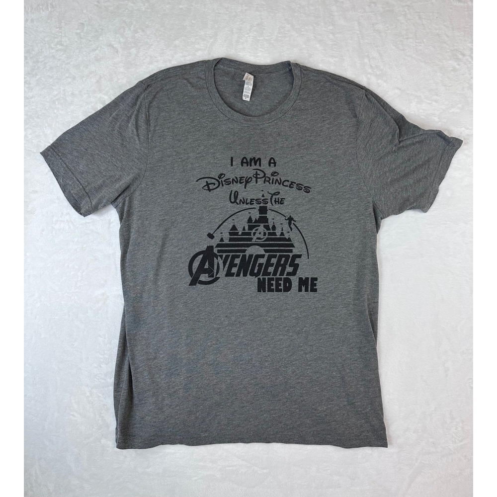 Bella Canvas Gray Disney Princess Avengers Graphic T-Shirt XL Mens